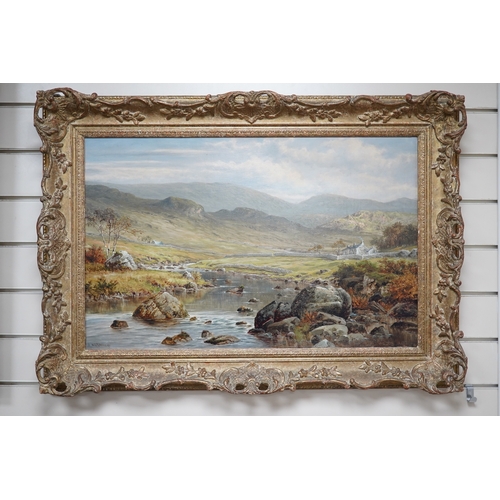 804 - William Henry Mander (1850-1922), oil on canvas, 'In the Lledr Valley, Nr. Bettys-y-Coed, signed and... 