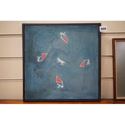 809 - Riduan Tomkins (1941-2009), oil on canvas, Cabinet painting II, signed and dated '92 and Theo Wadd... 