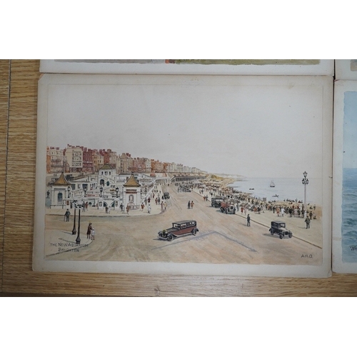 811 - Alfred Robert Quinton (1853-1934), four original watercolours for postcards, Sussex views comprising... 