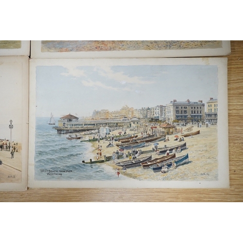 811 - Alfred Robert Quinton (1853-1934), four original watercolours for postcards, Sussex views comprising... 