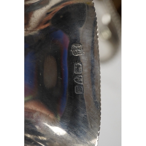 848 - A silver quaich, E J Gallichan & Co Ltd, Sheffield, 1962, diameter 10.2cm, together with a silver sa... 