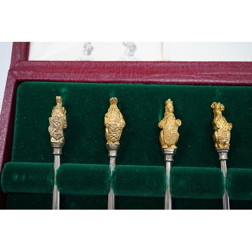 859 - An Elizabeth II cased set of ten parcel gilt silver limited edition 'The Queens Beasts' commemorativ... 