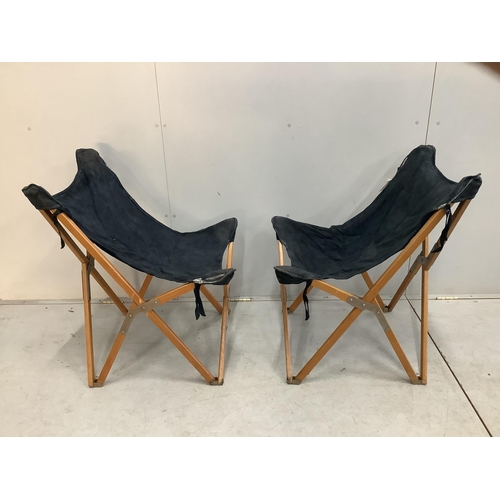 95 - A pair of 1950's David Alfonsi Tripolini chairs for J.B. Fendy, width 56cm, depth 64cm, height 83cm.... 