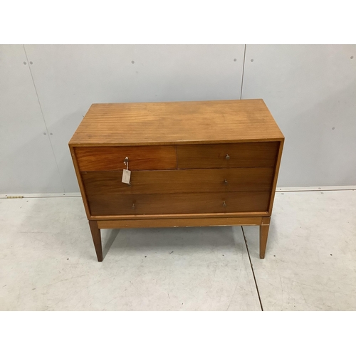 1007 - A mid century Uniflex teak four drawer chest, width 91cm, depth 46cm, height 74cm. Condition - fair... 