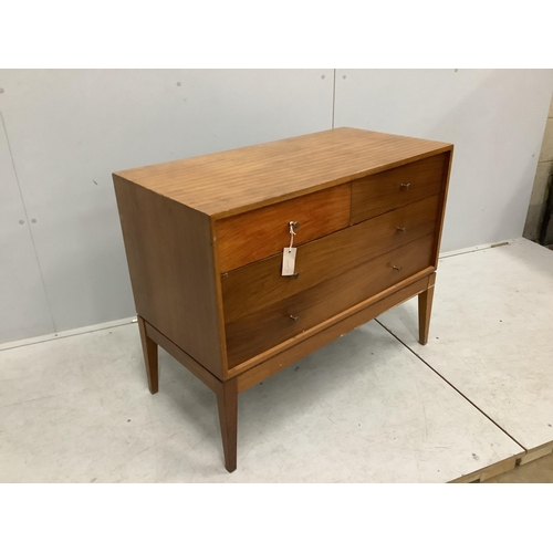 1007 - A mid century Uniflex teak four drawer chest, width 91cm, depth 46cm, height 74cm. Condition - fair... 