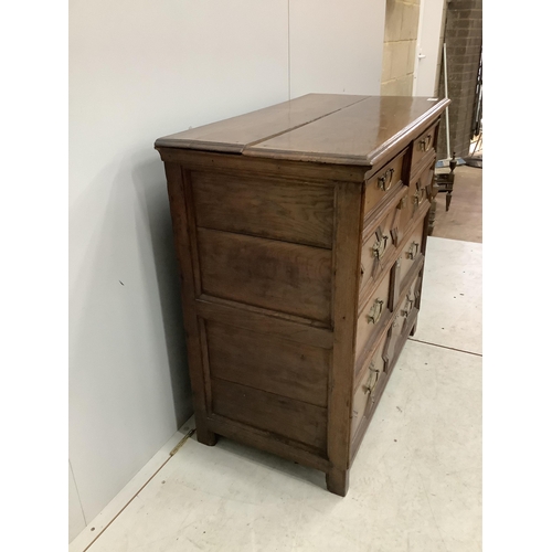 1008 - A Carolean geometric moulded oak chest of drawers, width 97cm, depth 51cm, height 91cm. Condition - ... 