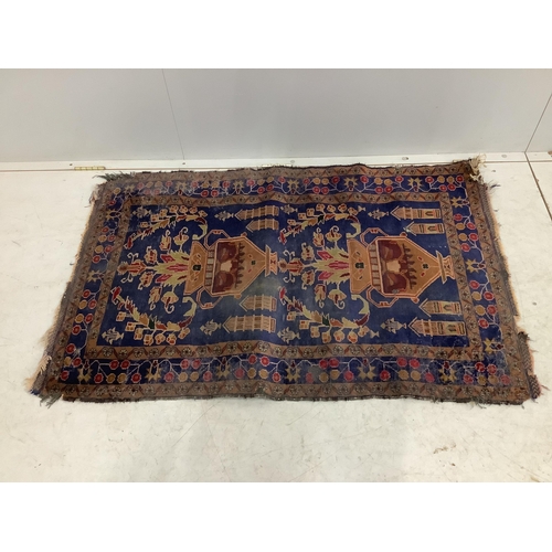 1051 - Three North West Persian style rugs and one other rug, largest 200 x 110cm. Condition - poor to fair... 