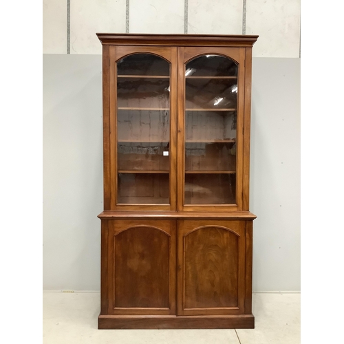 1068 - A Victorian mahogany library bookcase, width 127cm, depth 49cm, height 236cm. Condition - fair... 