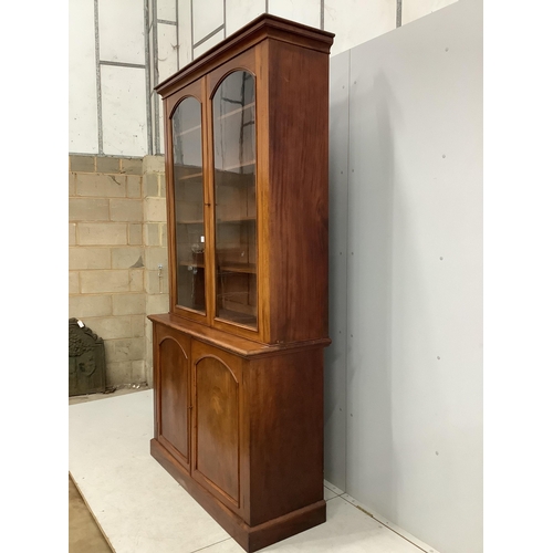 1068 - A Victorian mahogany library bookcase, width 127cm, depth 49cm, height 236cm. Condition - fair... 