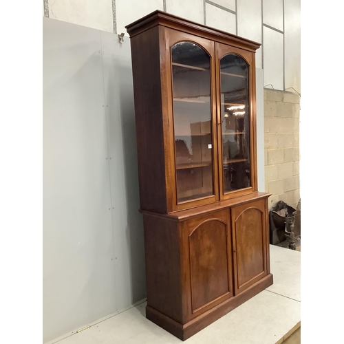 1068 - A Victorian mahogany library bookcase, width 127cm, depth 49cm, height 236cm. Condition - fair... 