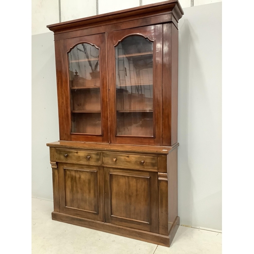 1078 - A Victorian mahogany library bookcase, width 145cm, depth 49cm, height 231cm. Condition - fair... 