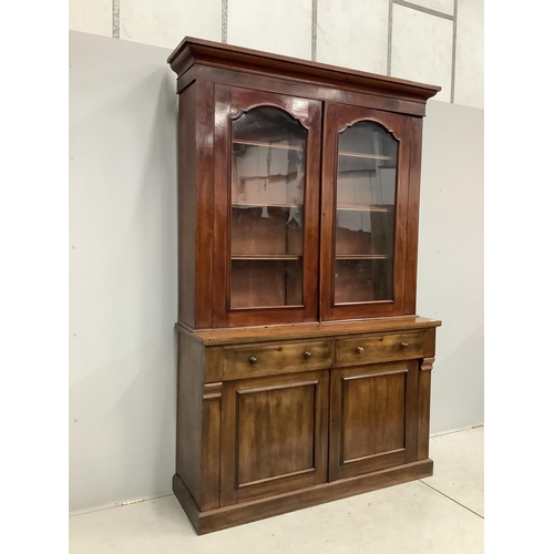 1078 - A Victorian mahogany library bookcase, width 145cm, depth 49cm, height 231cm. Condition - fair... 