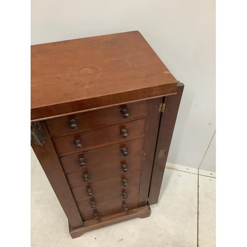 1104 - A Victorian mahogany Wellington chest, width 49cm, depth 36cm, height 102cm. Condition - fair