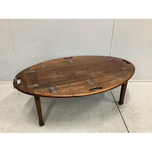 1108 - A butler's tray / coffee table, width 118cm, depth 77cm, height 43cm. Condition - fair