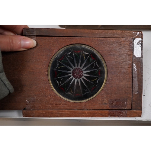 1260 - A quantity of magic lantern slides, including a moving slide. Condition - poor to fair.