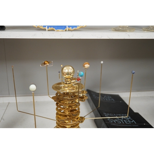 1262 - A precision brass orrery, a kit built electric operated astronomical orrery issued by Eaglemoss Publ... 