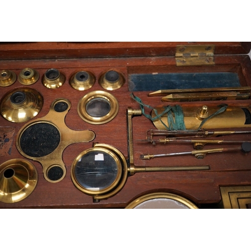 1265 - A mid 19th century folding compound and simple monocular microscope by William Harris & Co. 50 High ... 