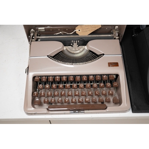 1270 - Three cased typewriters; a German Gossen Tippa, a Remington Travel-Riter and a German (U.S. Zone) Bl... 