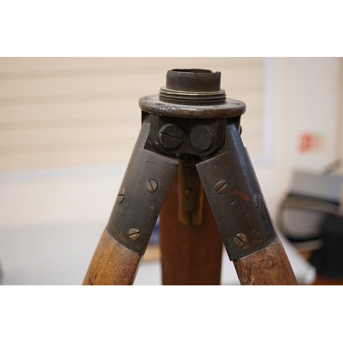 1272 - A mid 19th century Elliott Bros., London theodolite and teak tripod, with owners engraved name for ... 