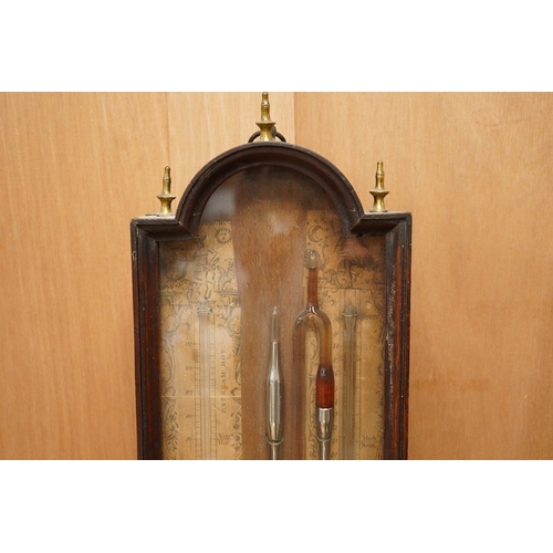 1279 - A George III mahogany multi-tube barometer together with integral thermometer by Sala, London, in a ... 