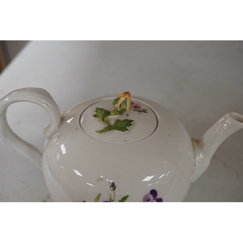 1333 - A 20th century Meissen teapot and cover, 11cm. Condition - fair to good