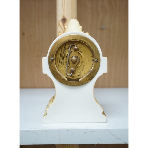 1338 - A Worcester blush mantel timepiece, 2373, 17.5cm. Condition - good, winds and currently ticking... 