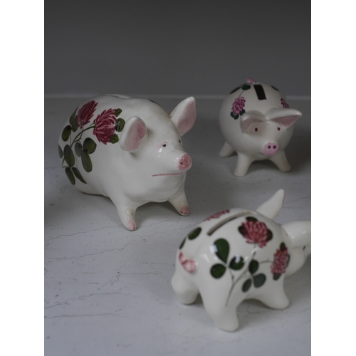 1351 - Three Plichta pig ceramic money banks, each stamped to the bases, largest 16cm wide. Condition - f... 