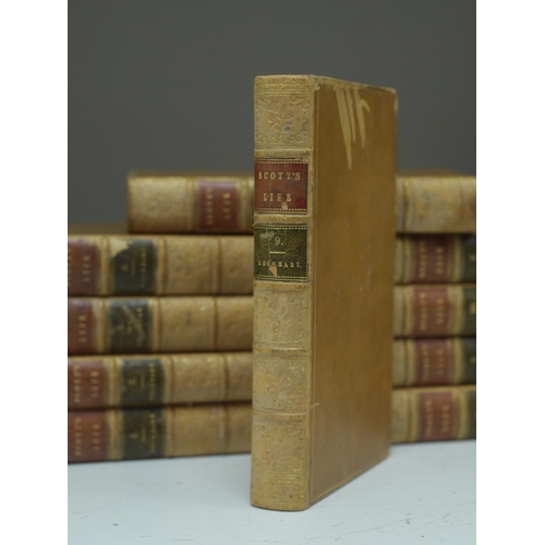 1365 - ° ° Scott, Sir Walter - Memoirs of the Life of Sir Walter Scott, 2nd edition, 10 vols, 8vo, calf, Ro... 