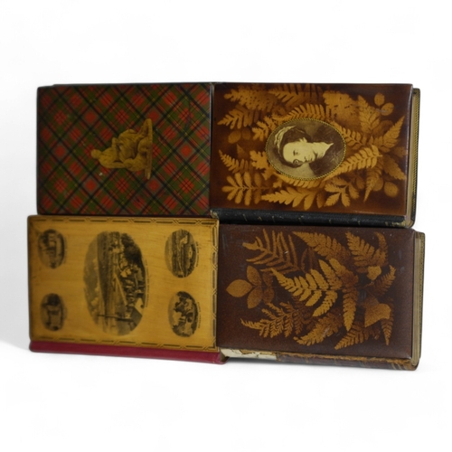 1397 - ° ° Four Victorian Novelty Bindings; The Poetical Works of Sir Walter Scott in Mauchlineware with vi... 