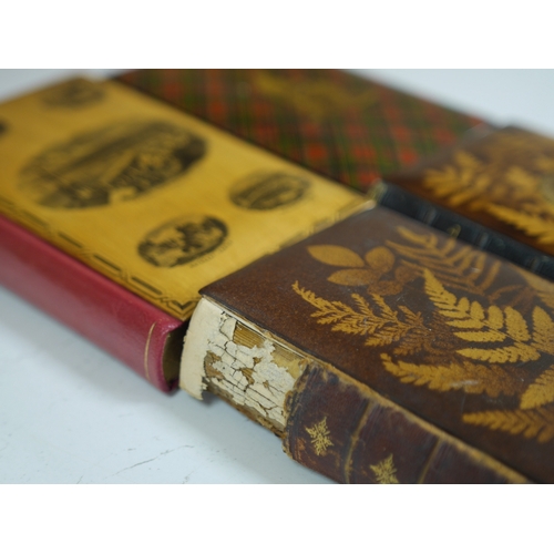 1397 - ° ° Four Victorian Novelty Bindings; The Poetical Works of Sir Walter Scott in Mauchlineware with vi... 