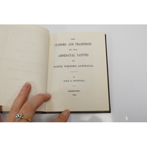 1418 - ° ° Calvert, Albert F.  The Aborigines of Western Australia, 1894, original cloth and Withnell, Joh... 