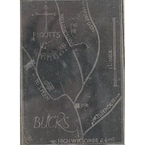 1717 - Eric Gill (1882-1940), wood engraving, Pigott's, 11 x 7.5cm, One of two proofs of a map showing th... 