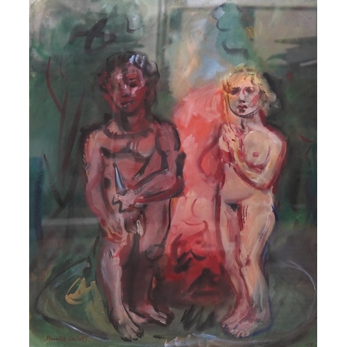 1725 - Maurice Cockrill (1936-2013), mixed media and gouache, Study of a nude man and woman, signed, 60 x 4... 