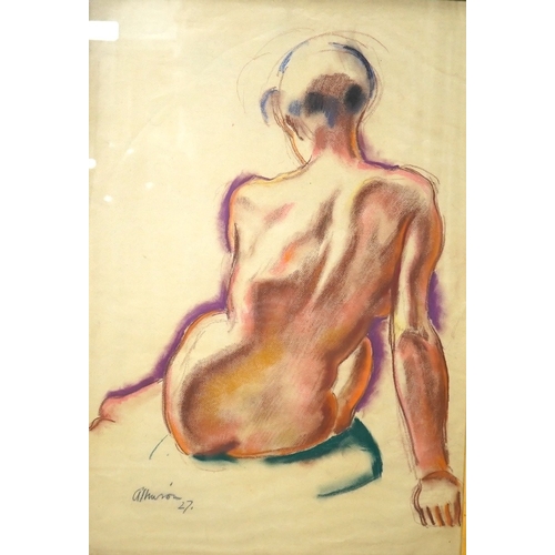 1730 - Adrian Paul Allinson ROI (1890-1959), pastel, Study of a nude woman, signed and dated '27, 58 x 39cm... 