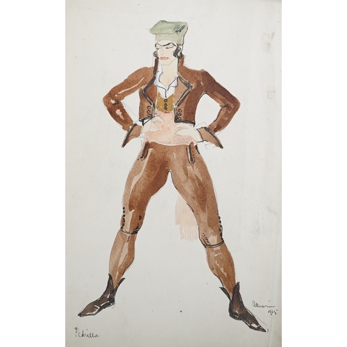 1734 - Adrian Paul Allinson ROI (1890-1959), watercolour from the artists sketch book, Portrait, signed. Co... 