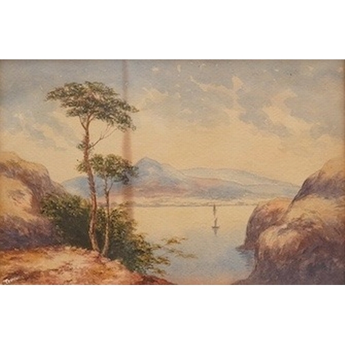 1757 - James Walter Gozzard (1888-1950), watercolour, Riverscape with barges, signed, ornately gilt framed,... 