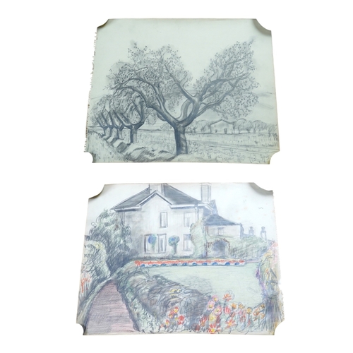 1766 - Adrian Paul Allinson ROI (1890-1959), two pencil / watercolours from the artists sketch book, Landsc... 