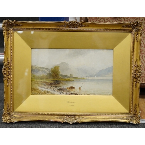 1775 - Emil Krause (1871-1945), watercolour, Buttermere, 16 x 29cm. Condition - fair to good