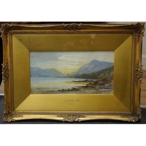 1776 - Emil Krause (1871-1945), watercolour, Loch Etive, 16 x 30cm. Condition - fair to good