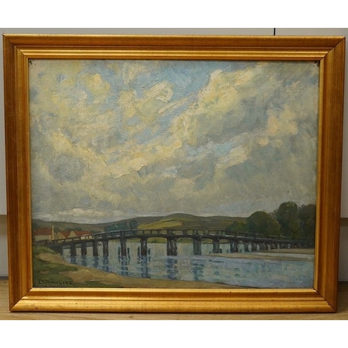 1790 - Ethel L Rawlins (1880-1940), oil on canvas, Old Shoreham Bridge, 40 x 50cm.