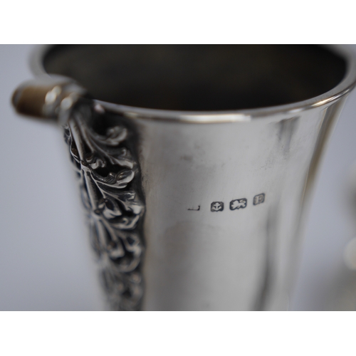 1833 - A George V silver spill vase, with pierced handles and stem, maker's mark rubbed, Birmingham, 1930, ... 