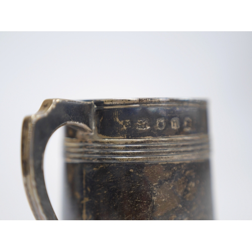 1853 - A small George III reeded silver christening mug, Walter Brind, London, 1788, 67mm, 109 grams. Condi... 