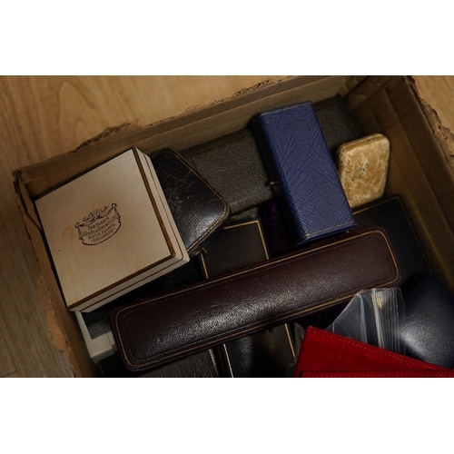 1905 - A quantity of assorted jewellery boxes including a Cartier red suede pouch. Condition - poor to fair... 