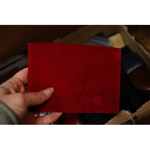 1905 - A quantity of assorted jewellery boxes including a Cartier red suede pouch. Condition - poor to fair... 