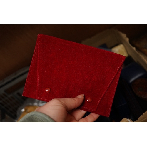 1905 - A quantity of assorted jewellery boxes including a Cartier red suede pouch. Condition - poor to fair... 