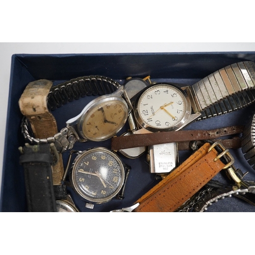 1925 - A group of eleven assorted lady's and gentleman's wrist watches including a steel Timex automatic, t... 