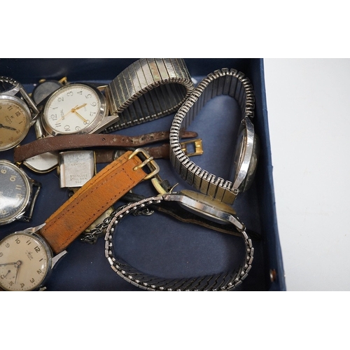 1925 - A group of eleven assorted lady's and gentleman's wrist watches including a steel Timex automatic, t... 