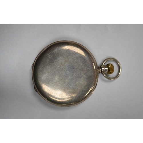 1936 - A George V silver J.W. Benson keyless half hunter pocket watch, with Roman dial and subsidiary secon... 