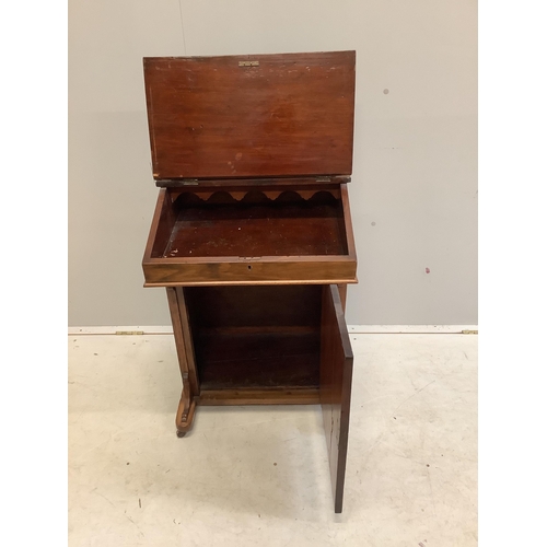 2 - A late Victorian inlaid walnut Davenport, width 53cm, depth 49cm, height 82cm. Condition - poor to f... 