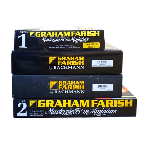 252 - Four boxed Graham Farish N gauge railway train sets; a Diesel Freight set, comprising a Class 25 die... 